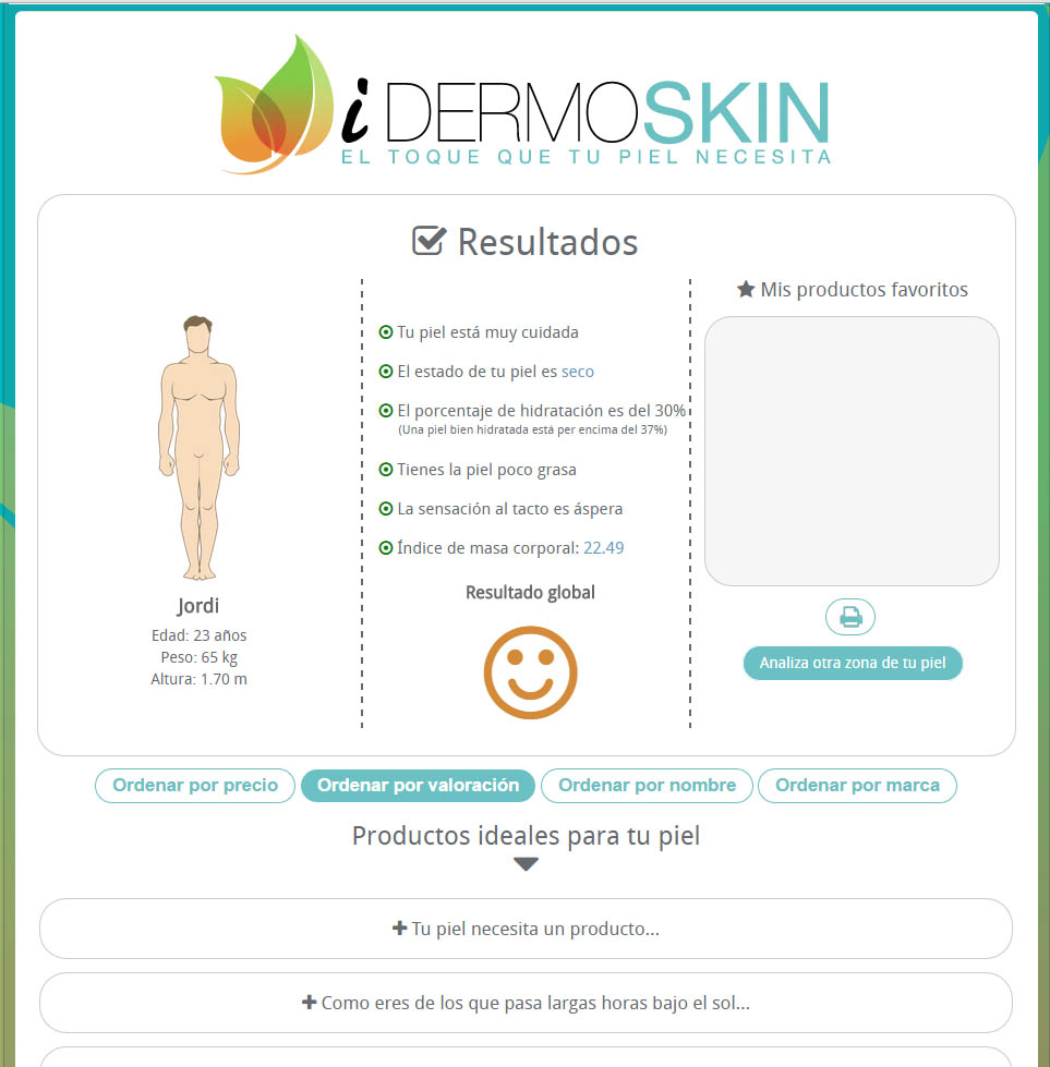 Resultados análisis iDermoSKIN