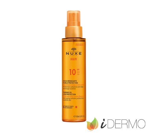 NUXE SUN ACEITE BRONCEADOR PARA ROSTRO Y CUERPO PROTECCIÓN BAJA SPF 10 NUXE SUN ACEITE BRONCEADOR PARA ROSTRO Y CUERPO PROTECCIÓN BAJA SPF 10