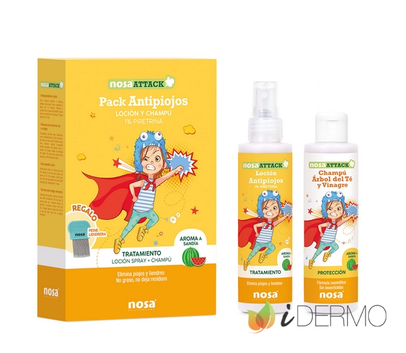 Spray árbol del té y dimeticona nosaprotect para repeler piojos