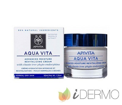 AQUA VITA CREMA HIDRATANTE AVANZADA Y REVITALIZANTE PARA PIELES MUY SECAS CON AGNOCASTO & ALMENDRA