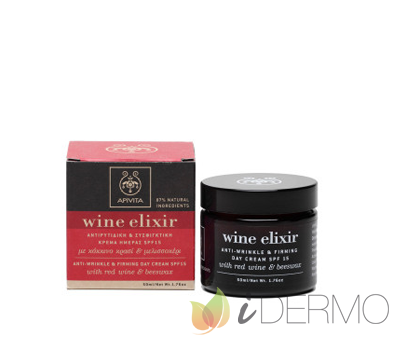 WINE ELIXIR CREMA DE DIA ANTIARRUGAS & REAFIRMANTE SPF 15 CON VINO TINTO & CERA DE ABEJA