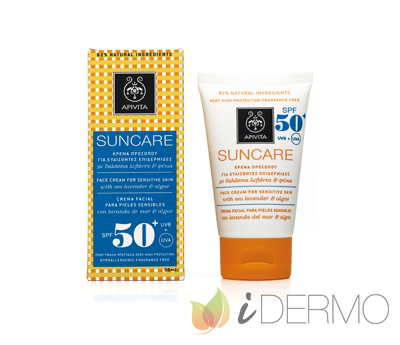 SOLAR FACIAL PIEL SENSIBLE SPF 50+ CON LAVANDA DE MAR & ALGAS