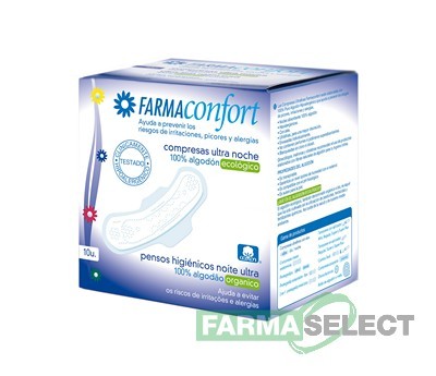 Compresas de Algodón Farmaconfort Ultra Noche Alas 10 U